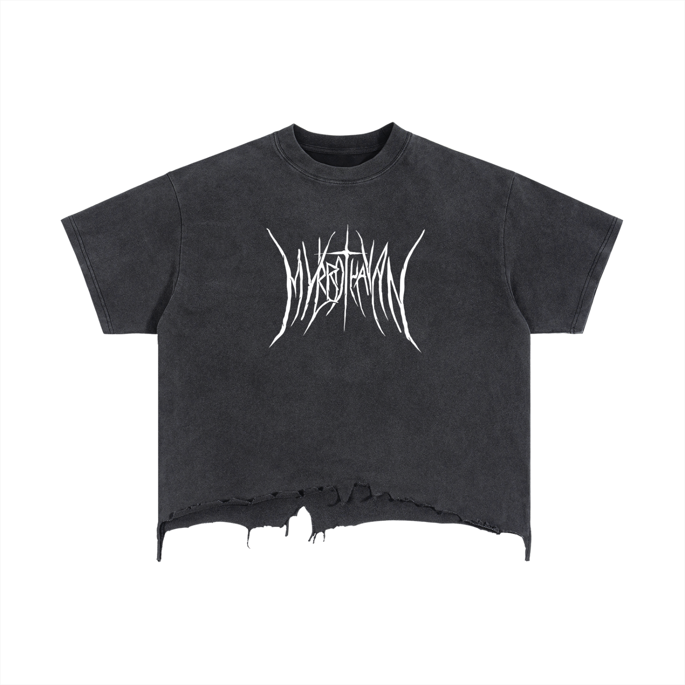 Vintage Wash Boxy Distressed Hem T-Shirt