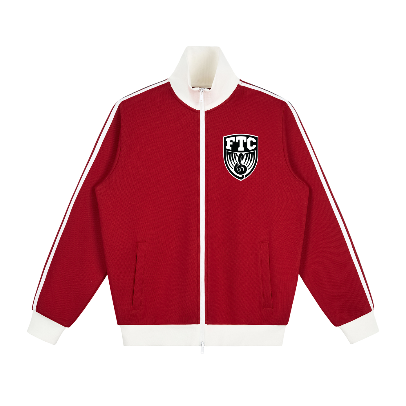 Contrast Side Stripe Fleece Track Jacket
