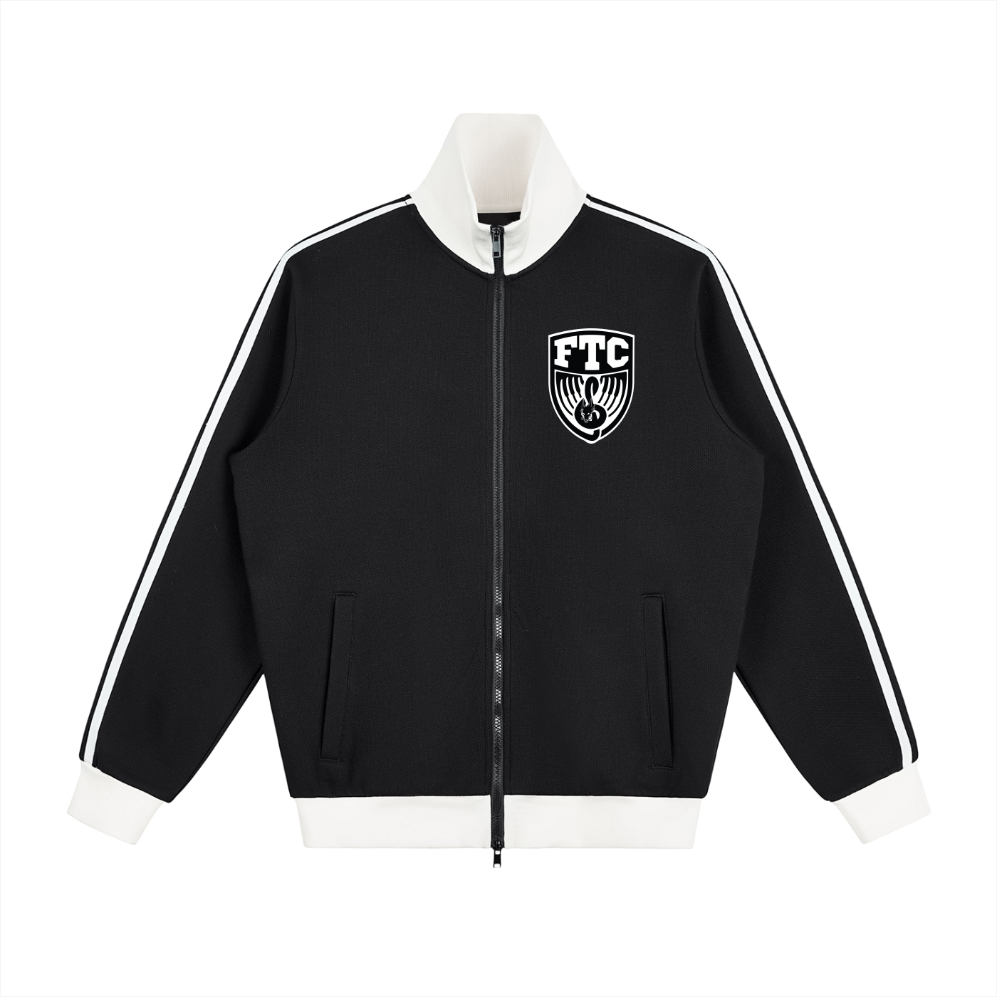 Contrast Side Stripe Fleece Track Jacket