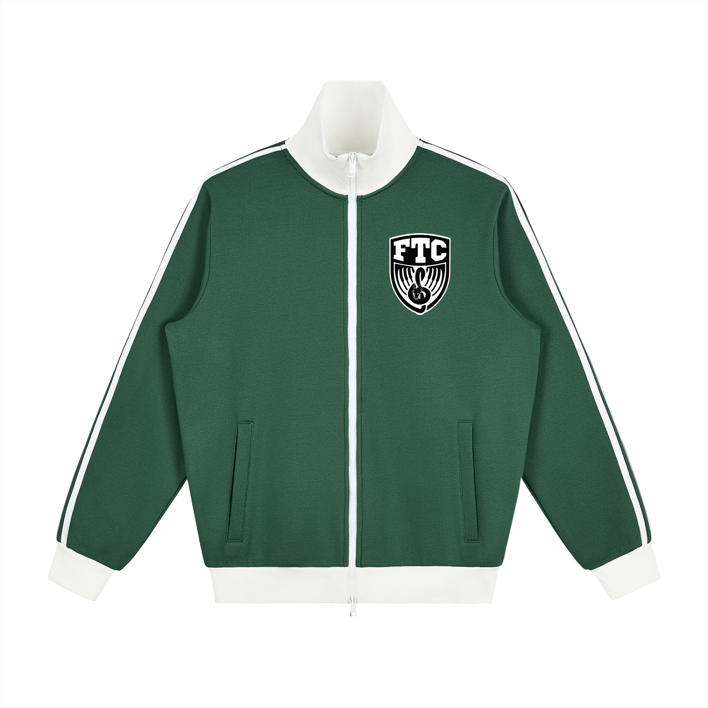 Contrast Side Stripe Fleece Track Jacket